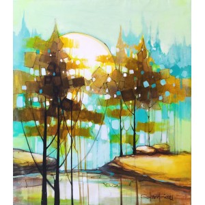 Salman Farooqi, 30 x 36 Inch, Acrylic on Canvas, Cityscape Painting, AC-SF-632